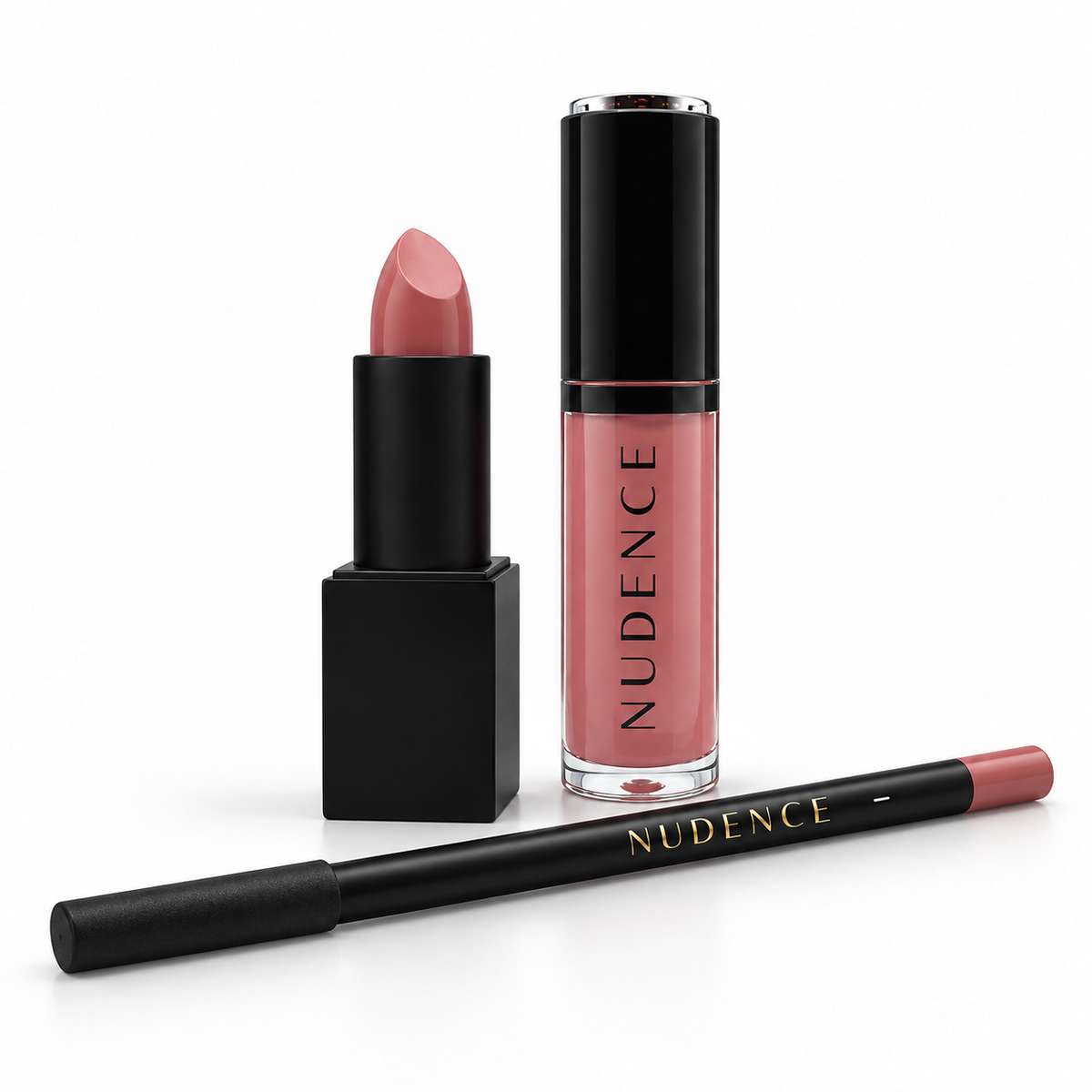 The Signature Trio: lipstick, lip gloss and lip pencil. Choose your shades.